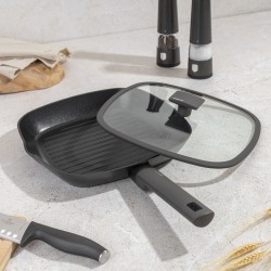 Patelnia grillowa z pokrywką 28cm Antracit Berlinger Haus
