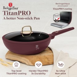Patelnia wok z pokrywką 28cm Leonardo Berlinger Haus