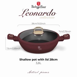 Garnek płytki z pokrywką 3,8L 28cm Leonardo Berlinger Haus