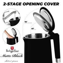 Czajnik elektryczny 1,7L Matte Black / Black Silver Berlinger Haus