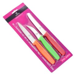 GERPOL Neon 3 noże z ząbkami 11 cm 10 cm 7 cm