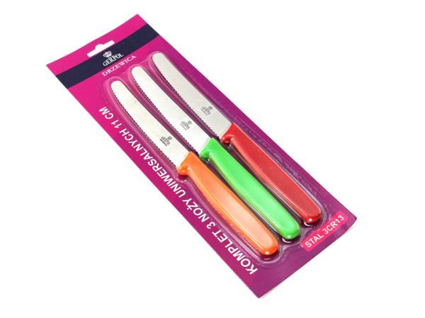 Gerpol  Neon kpl 3 noże z ząbkami 11cm