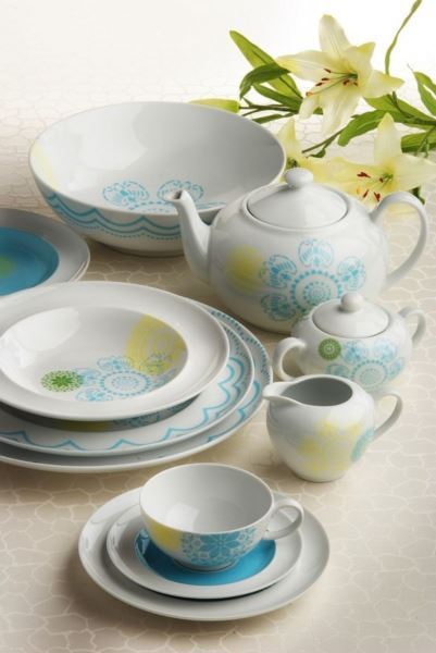 Komplet porcelany obiadowej Herbine dla 6 osób 20 elementów Heywood