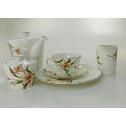 Komplet porcelany do herbaty Lilianne dla 6 osób 21 elementów Heywood