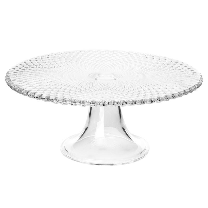 Patera na ciasto na nóżce szklana 28 cm Karo Edwanex