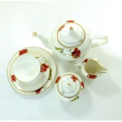 Komplet porcelany do herbaty Rosalin dla 12 osób 39 elementów Heywood