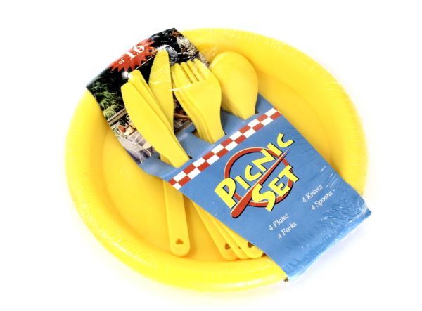 Zestaw piknikowy 16 szt. żółty Kommar