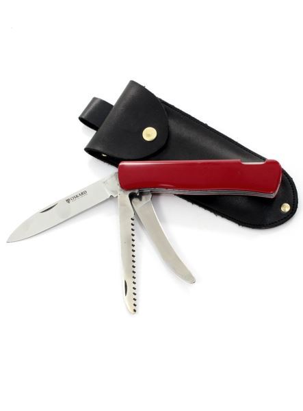 Scyzoryk myśliwski w etui czerwony Oskard 612