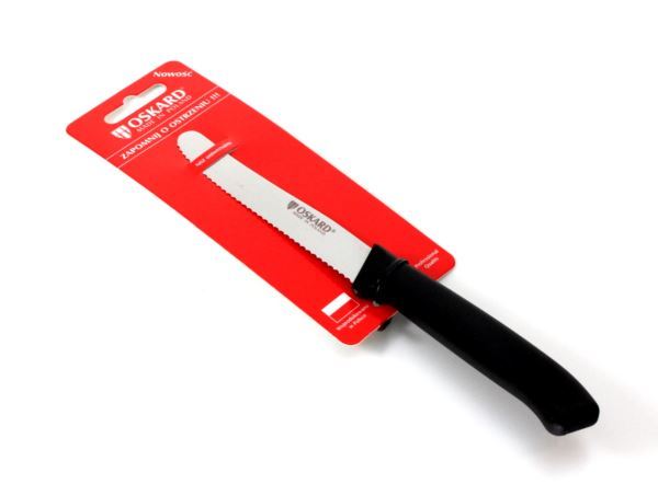 OSKARD Nóż uniwersalny 11 cm czarny z ząbkami