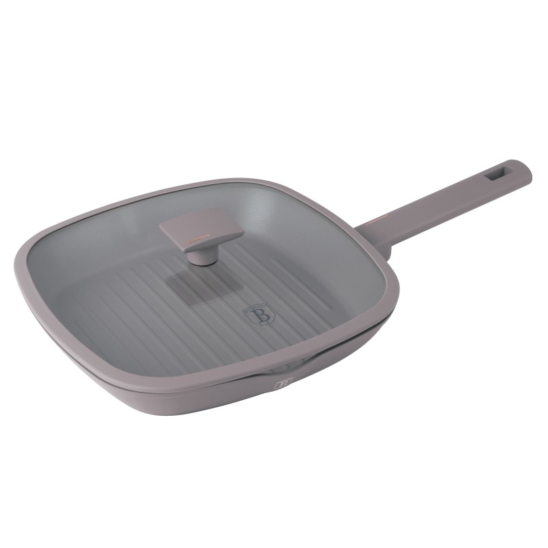 Patelnia grillowa z pokrywką 28cm Taupe Berlinger Haus