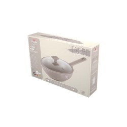 Patelnia wok z pokrywką 28cm Taupe Berlinger Haus