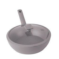 Patelnia wok z pokrywką 28cm Taupe Berlinger Haus