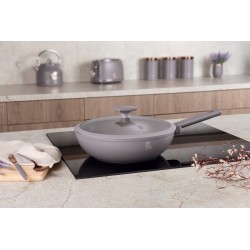 Patelnia wok z pokrywką 28cm Taupe Berlinger Haus