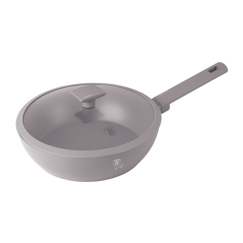 Patelnia głęboka z pokrywką 24cm Taupe Berlinger Haus