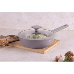 Patelnia głęboka z pokrywką 24cm Taupe Berlinger Haus