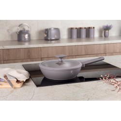 Patelnia głęboka z pokrywką 24cm Taupe Berlinger Haus